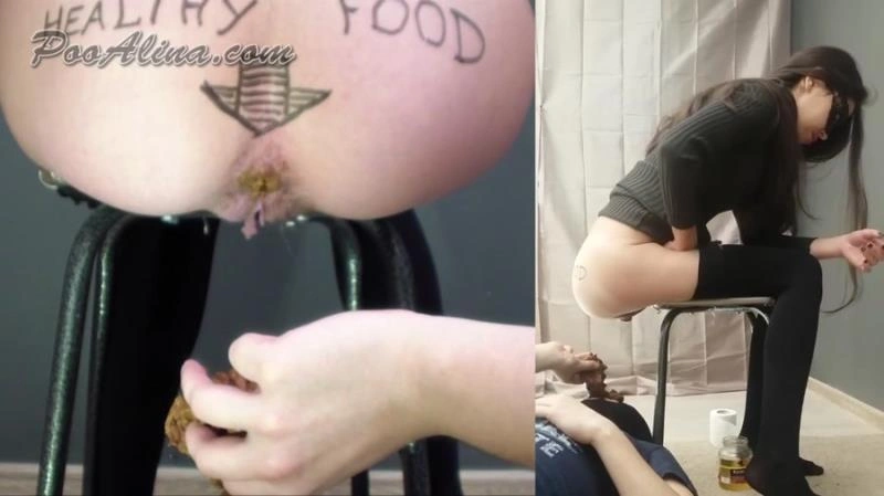 sweetly pooping with fart in mouth Alina [FullHD/2021]