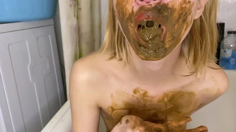 warm milk enema, poop in milk for breakfast and body skating p00girl  [FullHD/2022]