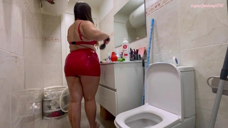 Enema accident in latex skirt  Yourfantasy6190  [FullHD/2022]
