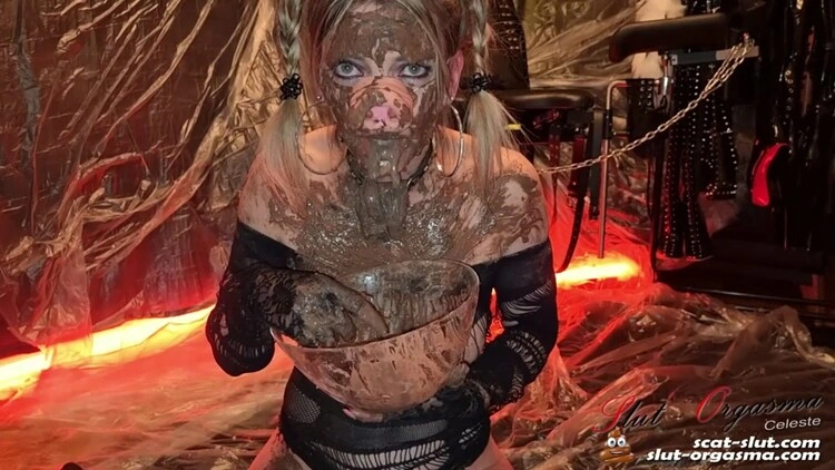 Extreme shit and puke swallowing - Extreme scat pig SlutOrgasma [FullHD/2023]