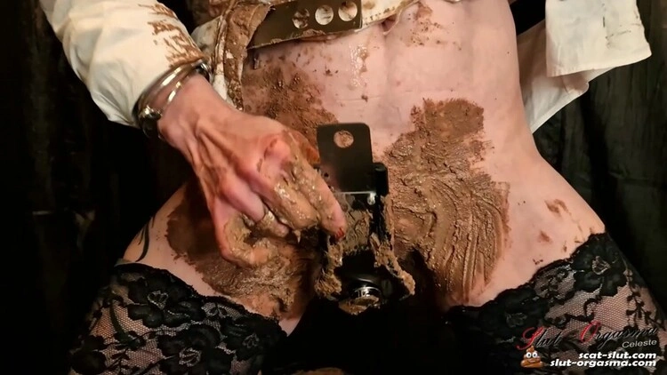 Shit smearing secretary in chastity belt SlutOrgasma [FullHD/2023]