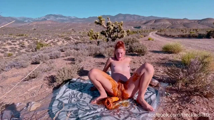Beautiful ass pornstar FreckledRED Anal Scat Outdoors with dildo sex [HD/2024]